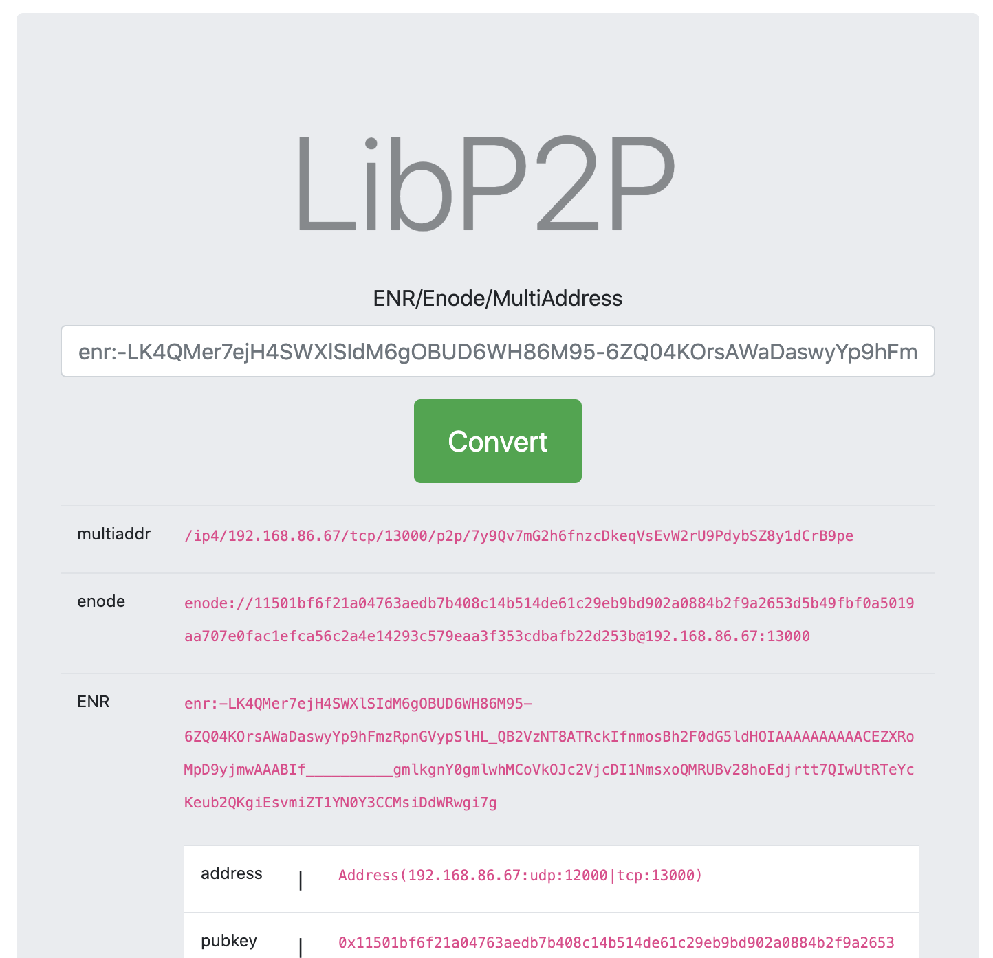LibP2P - Address Converter Web-App